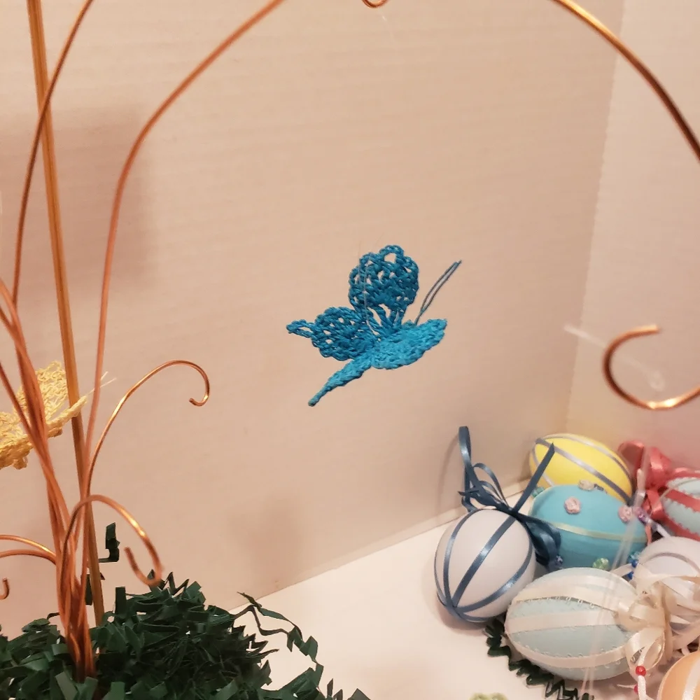 HAND CRAFTED Crochet Flower Egg Bunny Butterfly  Pick 4 - Picture 4 of 12